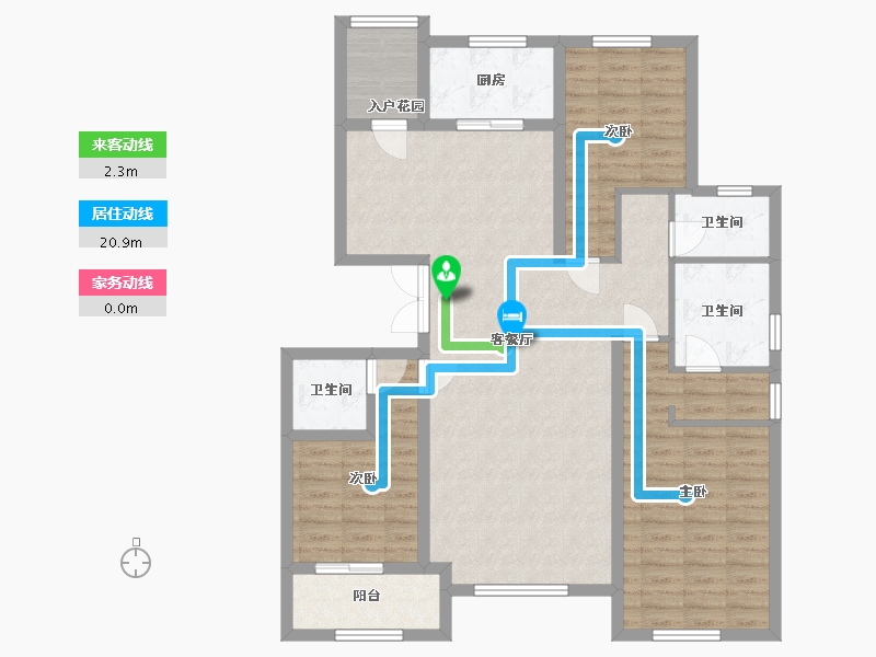 山东省-泰安市-新兴御蓝山-109.69-户型库-动静线