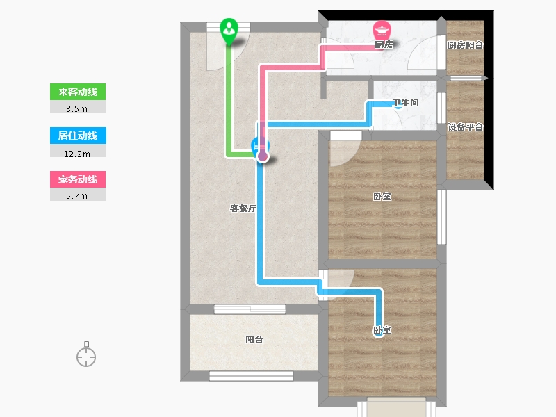 陕西省-西安市-满堂悦MOMΛ-57.53-户型库-动静线