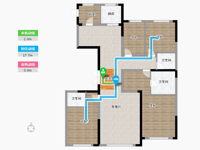 吉林省-长春市-吉大文昌路55號院-147.00-户型库-动静线