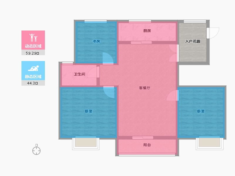 山东省-济宁市-大顺花园-100.00-户型库-动静分区