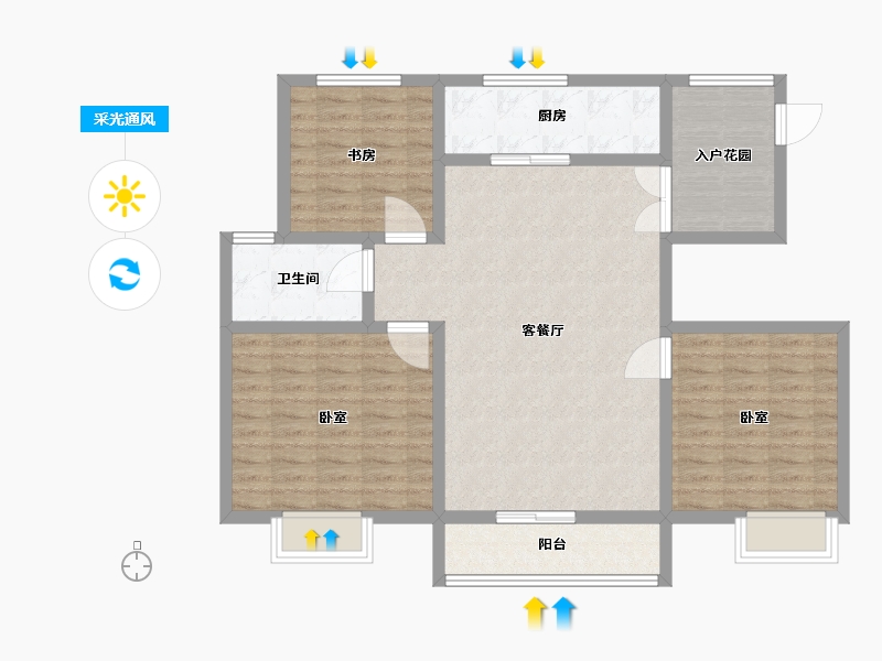 山东省-济宁市-大顺花园-100.00-户型库-采光通风