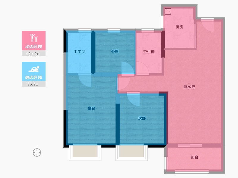 湖北省-武汉市-当代云谷-69.35-户型库-动静分区