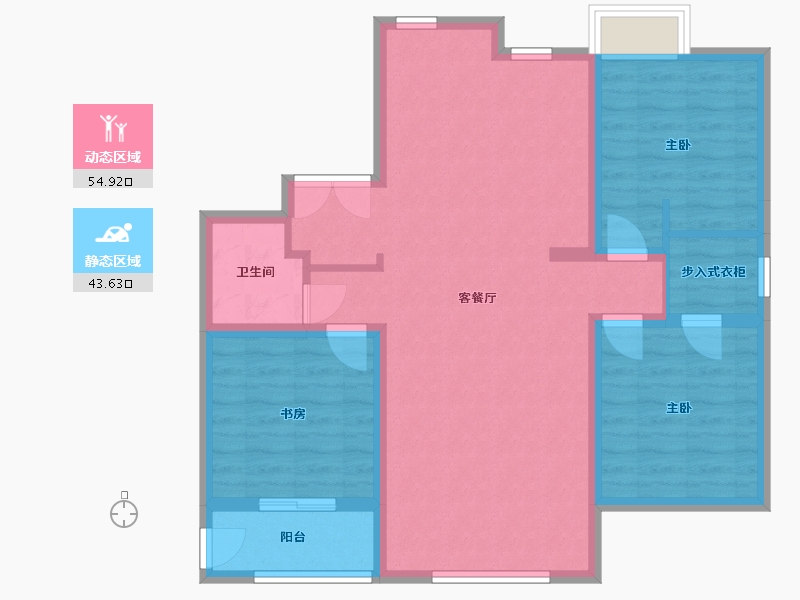 山东省-烟台市-海天雅筑-88.55-户型库-动静分区