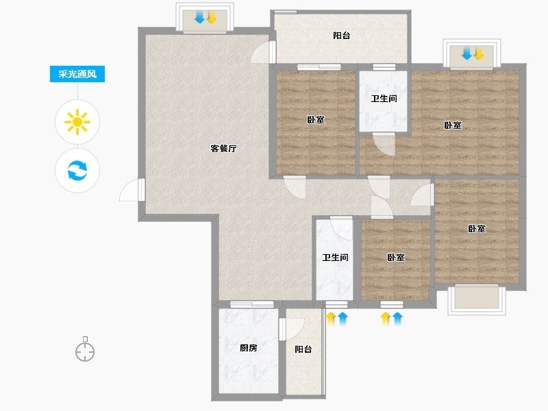 广东省-梅州市-御景豪庭三期-113.29-户型库-采光通风