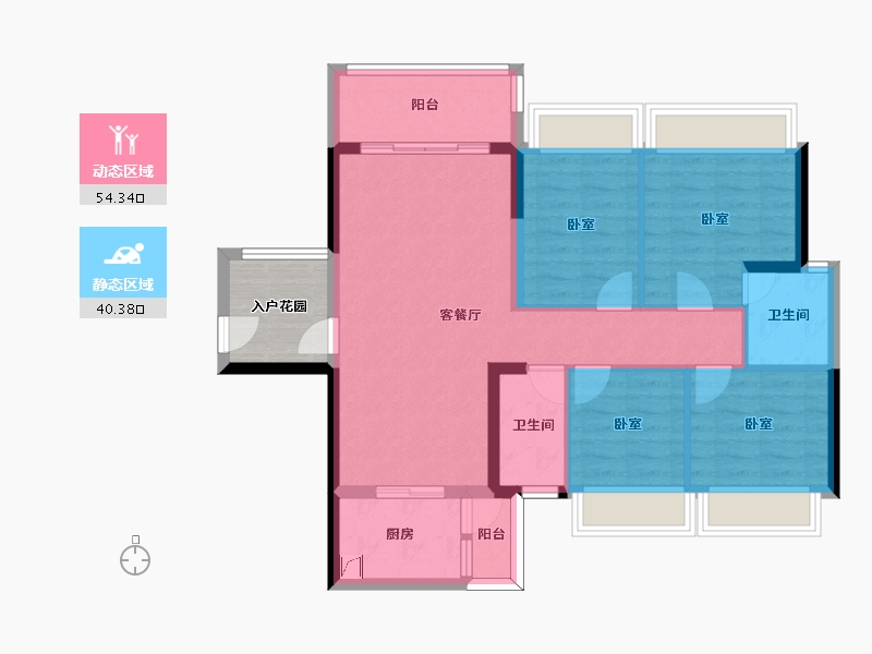 广东省-惠州市-星悦花园-89.56-户型库-动静分区