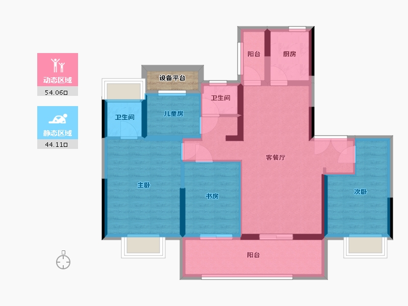 安徽省-六安市-万瑞天赋未来-89.00-户型库-动静分区