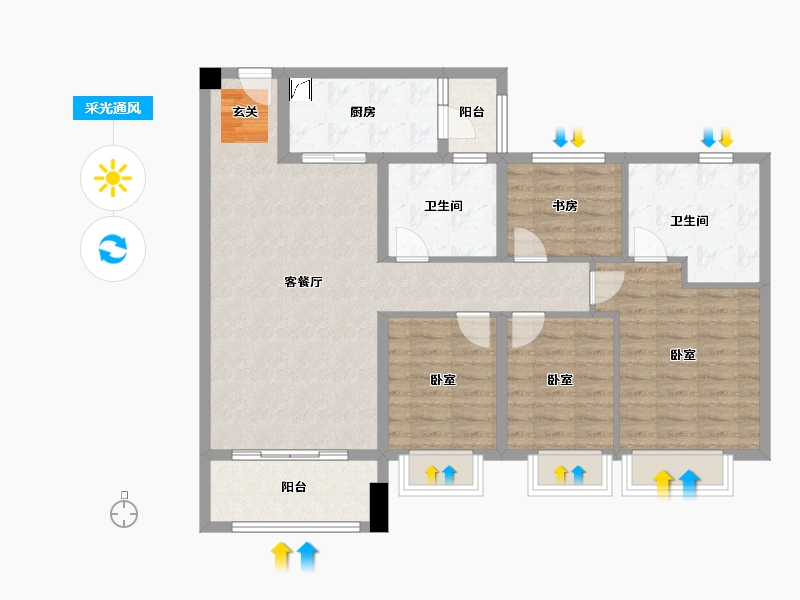 广东省-惠州市-当代MOMΛ上品湾-101.10-户型库-采光通风