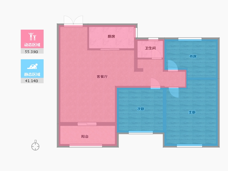 山东省-泰安市-世纪康城-86.40-户型库-动静分区