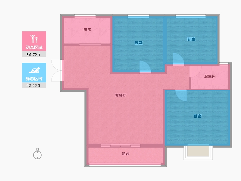 山东省-济宁市-大顺花园-89.00-户型库-动静分区