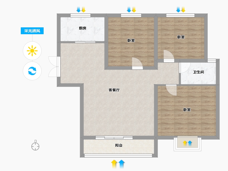 山东省-济宁市-大顺花园-89.00-户型库-采光通风