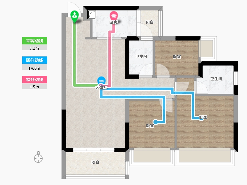 广东省-惠州市-星悦花园-72.70-户型库-动静线