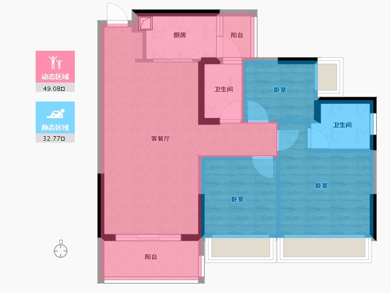 广东省-惠州市-星悦花园-72.70-户型库-动静分区