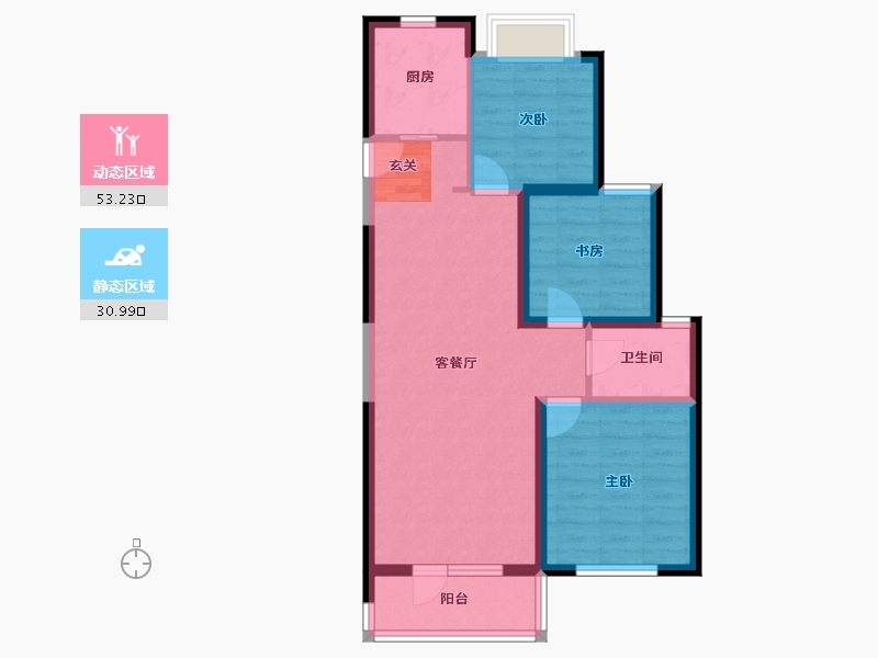 吉林省-长春市-新城吾悦广场-74.90-户型库-动静分区