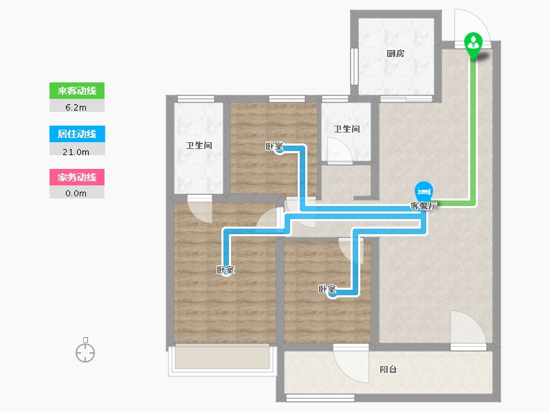 山东省-潍坊市-旭辉银盛泰博观天成-99.77-户型库-动静线