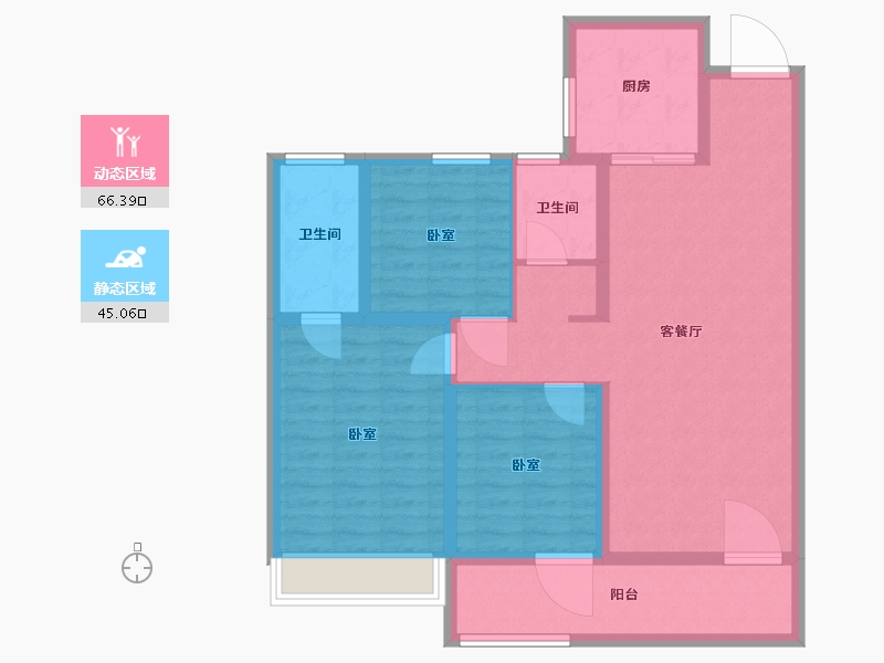 山东省-潍坊市-旭辉银盛泰博观天成-99.77-户型库-动静分区