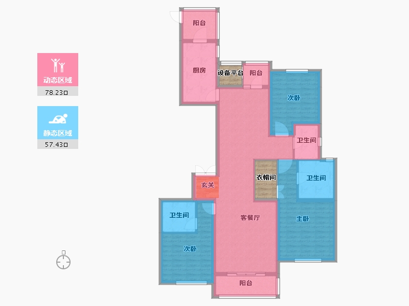 吉林省-长春市-长春国际金融中心-126.76-户型库-动静分区