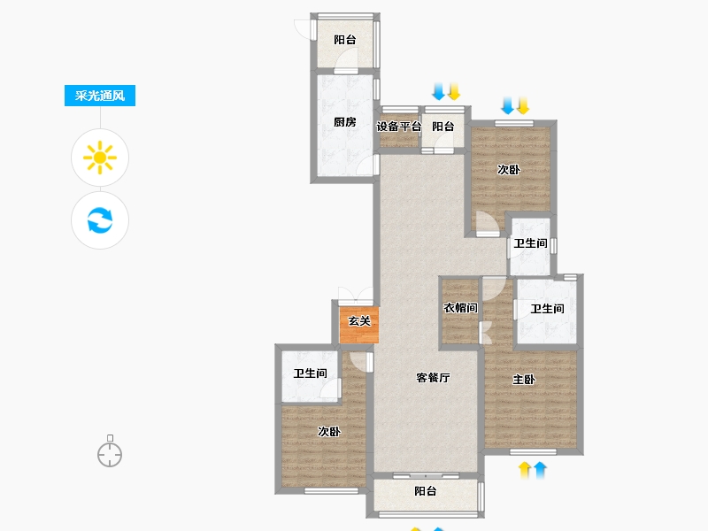 吉林省-长春市-长春国际金融中心-126.76-户型库-采光通风