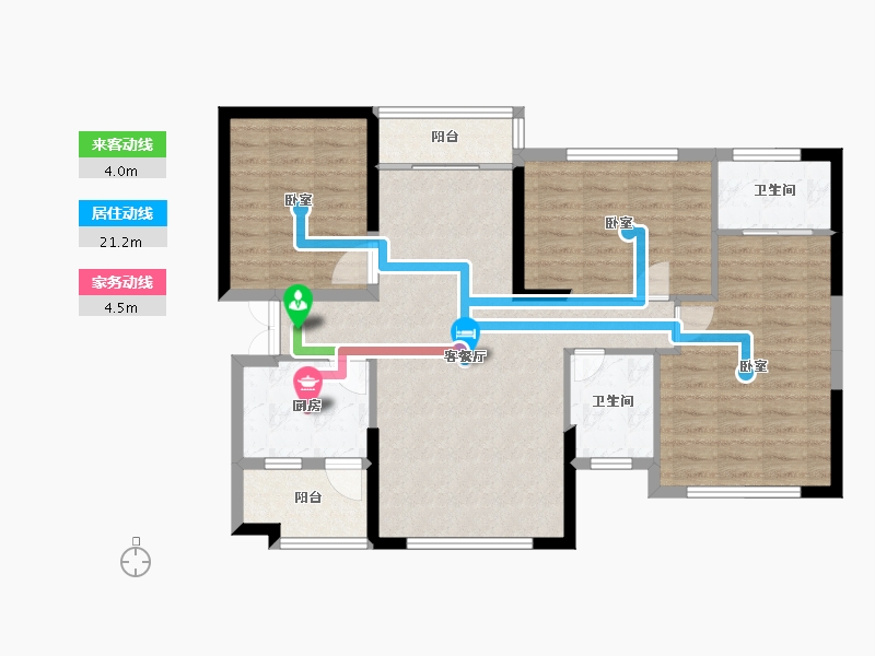 湖南省-长沙市-天元国际公寓-93.61-户型库-动静线