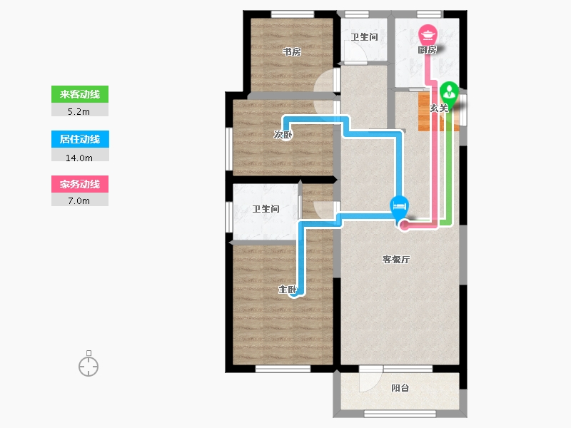 吉林省-长春市-新城吾悦广场-85.95-户型库-动静线