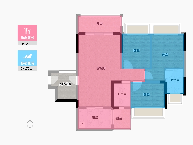 广东省-惠州市-星悦花园-71.40-户型库-动静分区