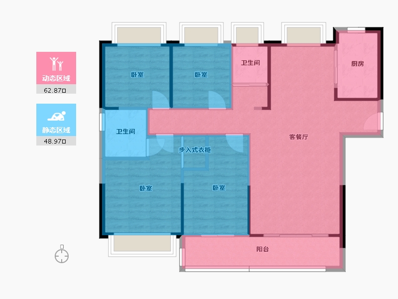 湖南省-衡阳市-碧桂园衡州盛世-102.40-户型库-动静分区