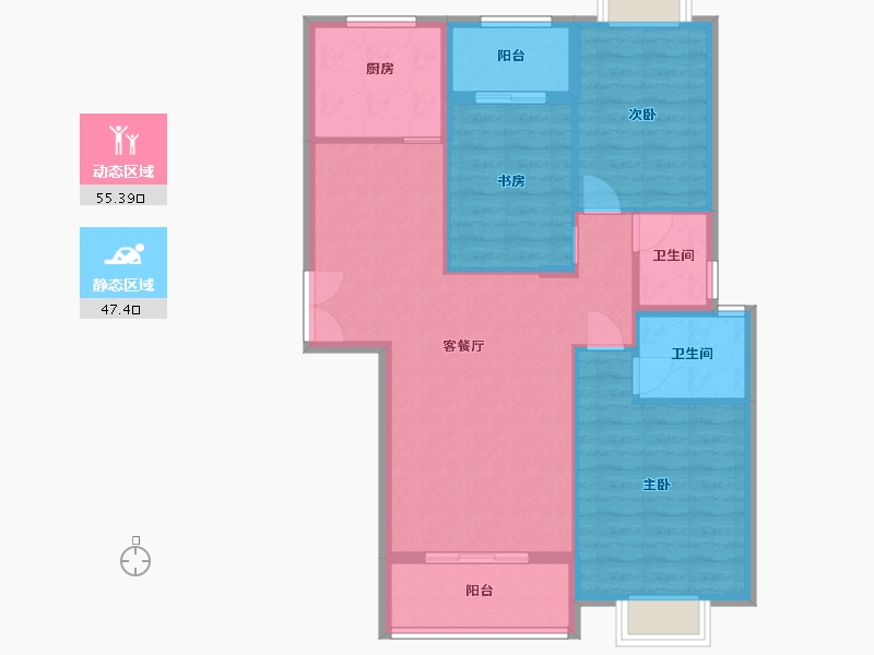 河南省-信阳市-圣达广场-93.13-户型库-动静分区