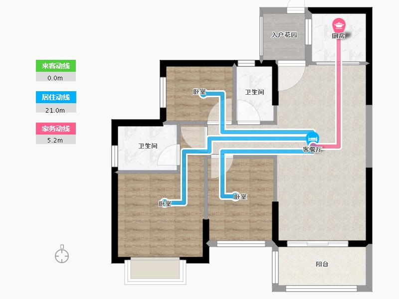 广东省-汕头市-龙腾嘉园-74.27-户型库-动静线