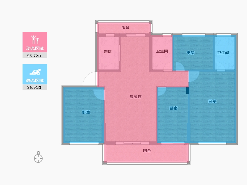 浙江省-嘉兴市-鸿翔香樟里-102.00-户型库-动静分区