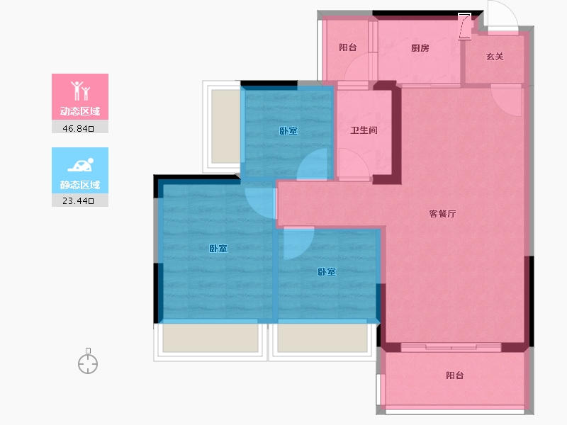 广东省-惠州市-星悦花园-62.24-户型库-动静分区