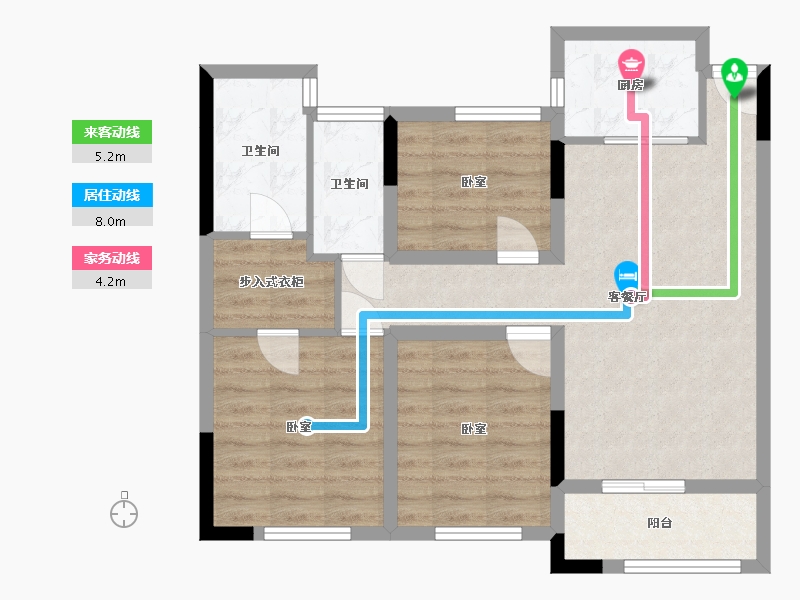 浙江省-衢州市-中梁外滩壹号院-73.51-户型库-动静线