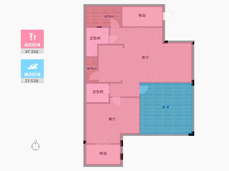 湖南省-衡阳市-碧桂园衡州盛世-111.19-户型库-动静分区