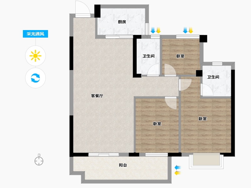 湖南省-衡阳市-衡阳罗马都市-94.99-户型库-采光通风