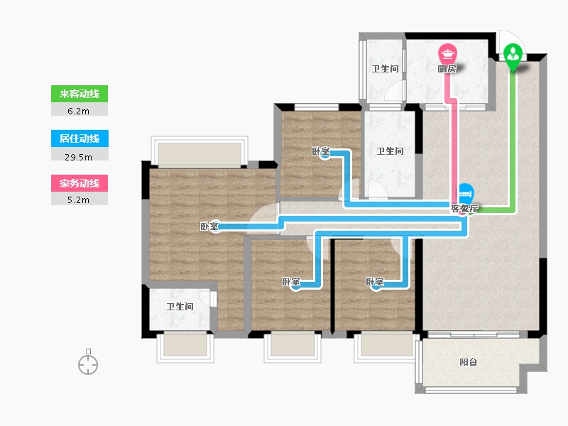 广东省-梅州市-勇兴亲水湾-106.00-户型库-动静线