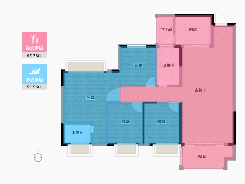 广东省-梅州市-勇兴亲水湾-106.00-户型库-动静分区