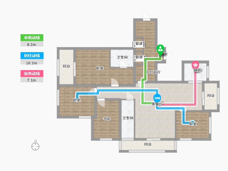 浙江省-衢州市-通策蘭堡-128.01-户型库-动静线