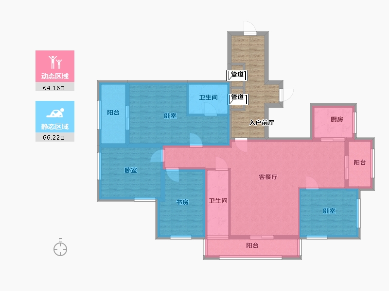 浙江省-衢州市-通策蘭堡-128.01-户型库-动静分区