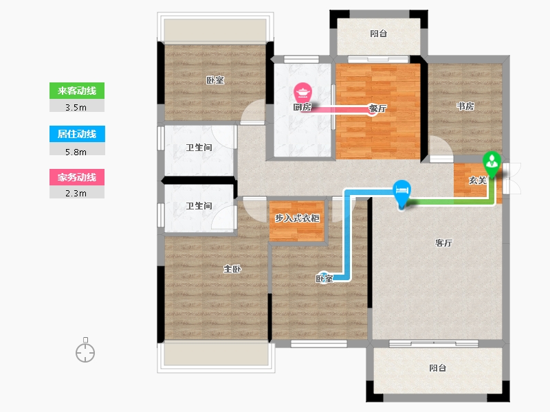 湖南省-衡阳市-长旭·滨江首府 正江湾-110.34-户型库-动静线