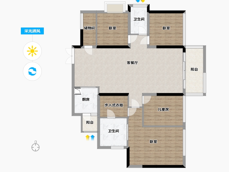 广东省-深圳市-宝能城-131.89-户型库-采光通风