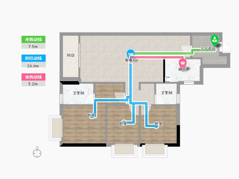 广东省-东莞市-碧桂园狮子洋二期-80.68-户型库-动静线