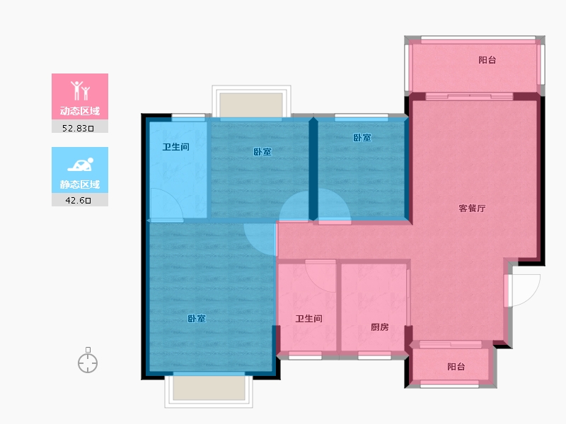 广东省-汕头市-龙腾嘉园-86.01-户型库-动静分区