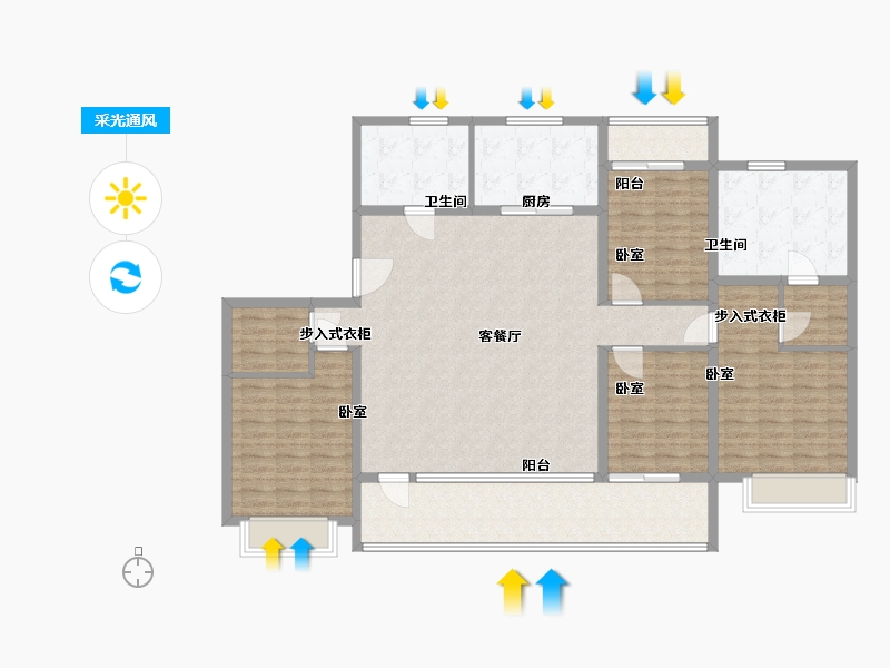 山东省-潍坊市-旭辉银盛泰博观天成-151.70-户型库-采光通风