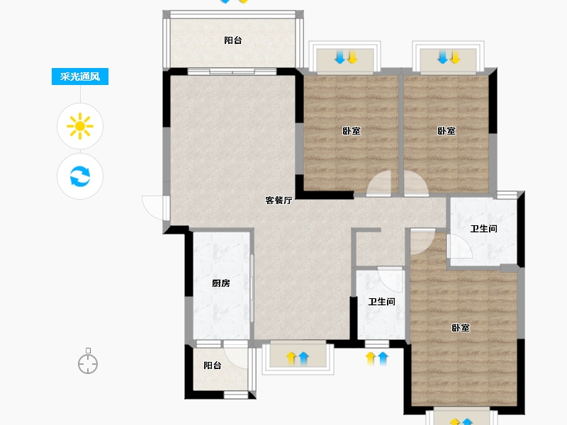 湖南省-衡阳市-碧水湾-97.96-户型库-采光通风