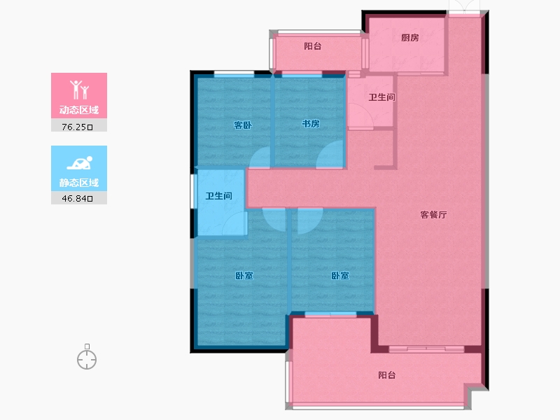 湖南省-衡阳市-乾兴嘉和3期江郡-111.96-户型库-动静分区