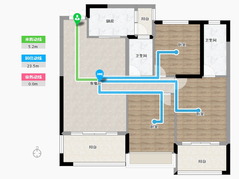 湖南省-衡阳市-雁城首玺-104.94-户型库-动静线