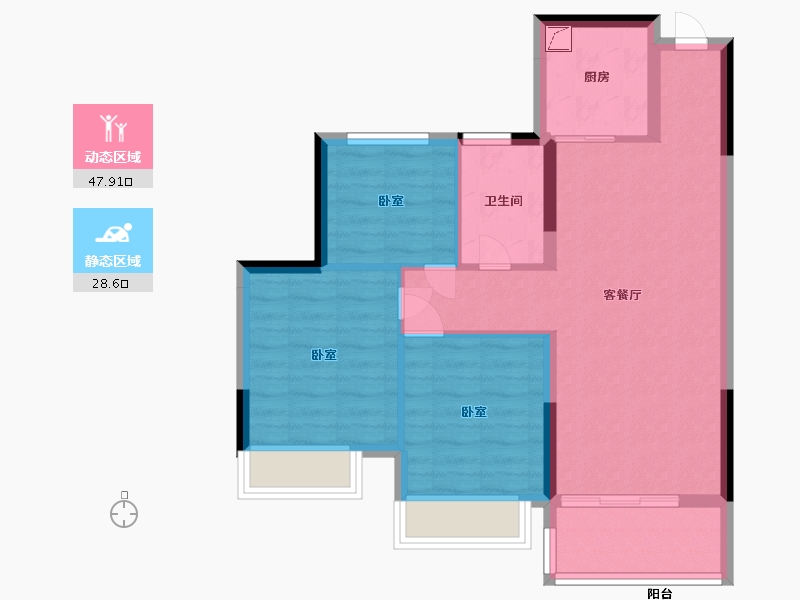 浙江省-嘉兴市-合景尚峰-68.09-户型库-动静分区