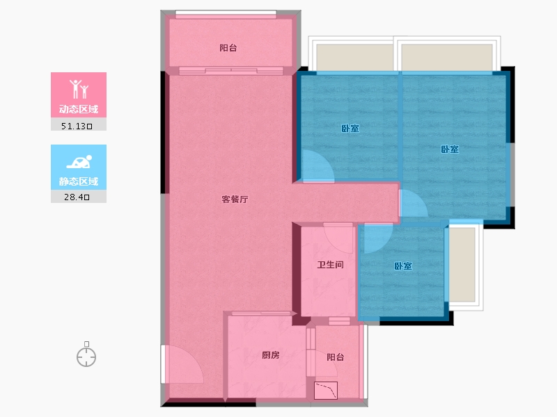 广东省-广州市-敏捷绿湖首府-70.99-户型库-动静分区