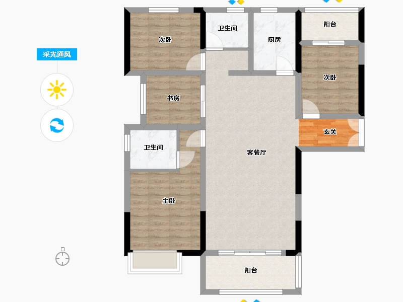 河南省-周口市-君达东方-100.55-户型库-采光通风