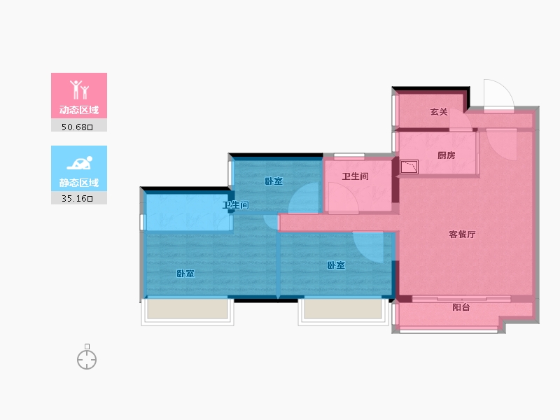 广东省-广州市-中国铁建海悦国际-76.00-户型库-动静分区