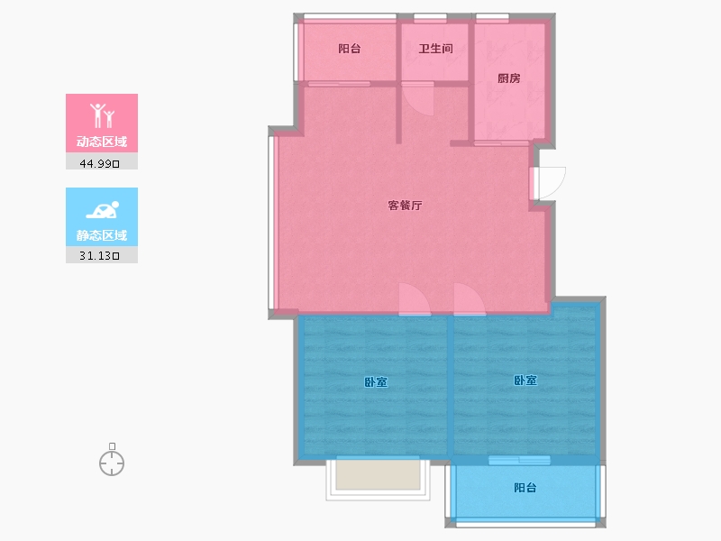 浙江省-嘉兴市-凤凰雅园-69.19-户型库-动静分区