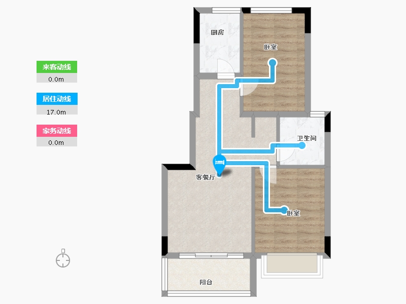 浙江省-嘉兴市-鸿翔·银杏里-58.00-户型库-动静线